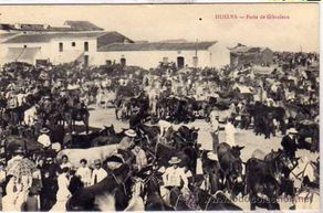 Postales: Huelva. Feria de Gibraleon. No se lee bien el editor. Reverso dividido. Sin circular.